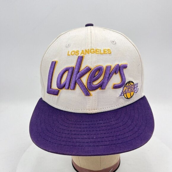 Los Angeles Lakers New Era 9FIFTY Hardwood Classic White Purple Snapback Hat - Picture 1 of 11